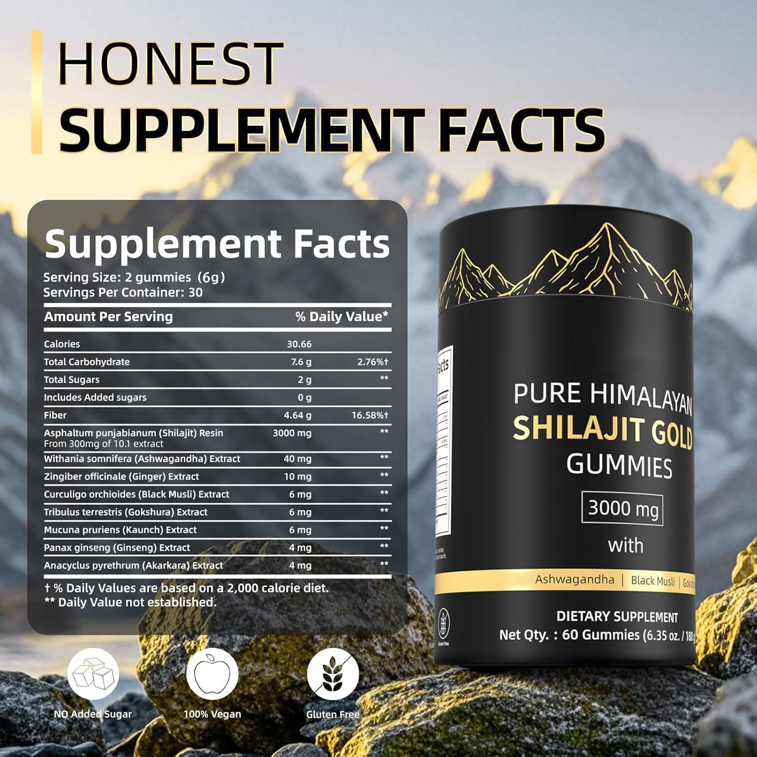 3000mg Himalayan Shilajit Gumm - огляд і ціна Shilajit Resin Pure